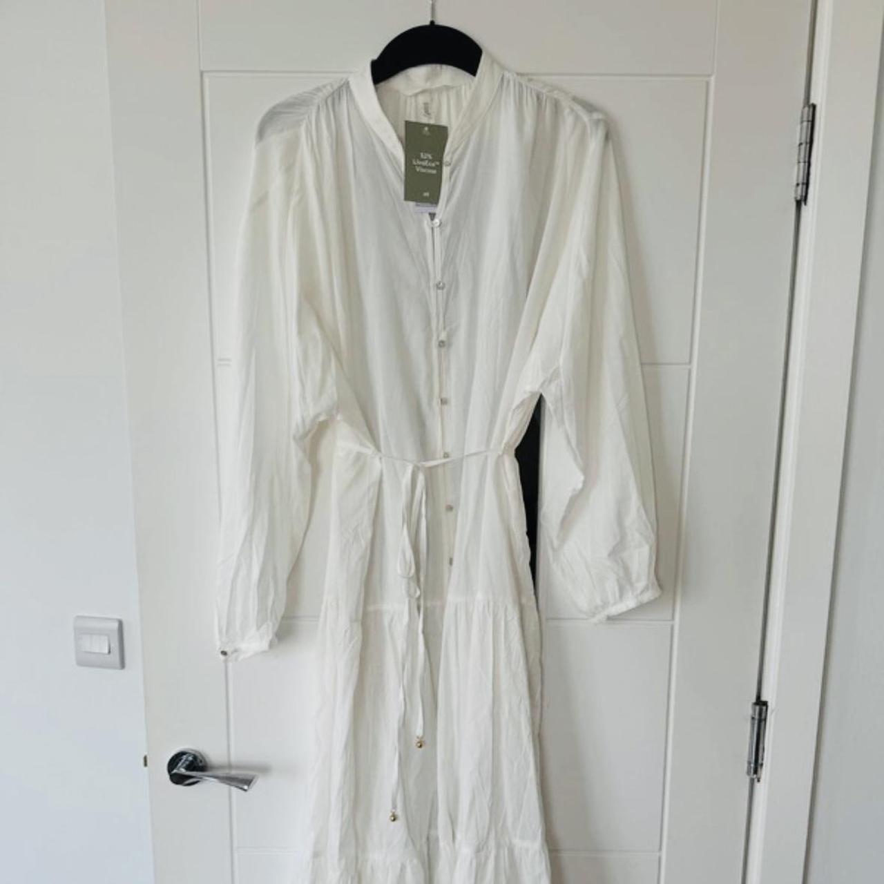 H&M Long White Dress M Brand New