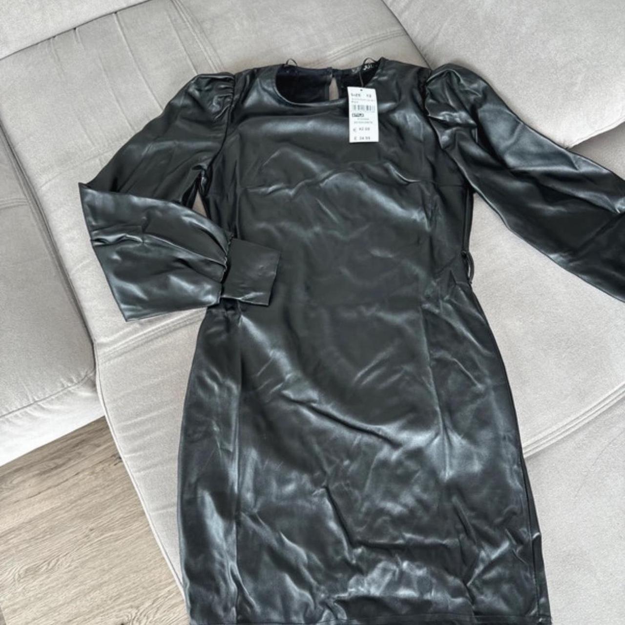 Quiz Mini Black like leather dress size 12