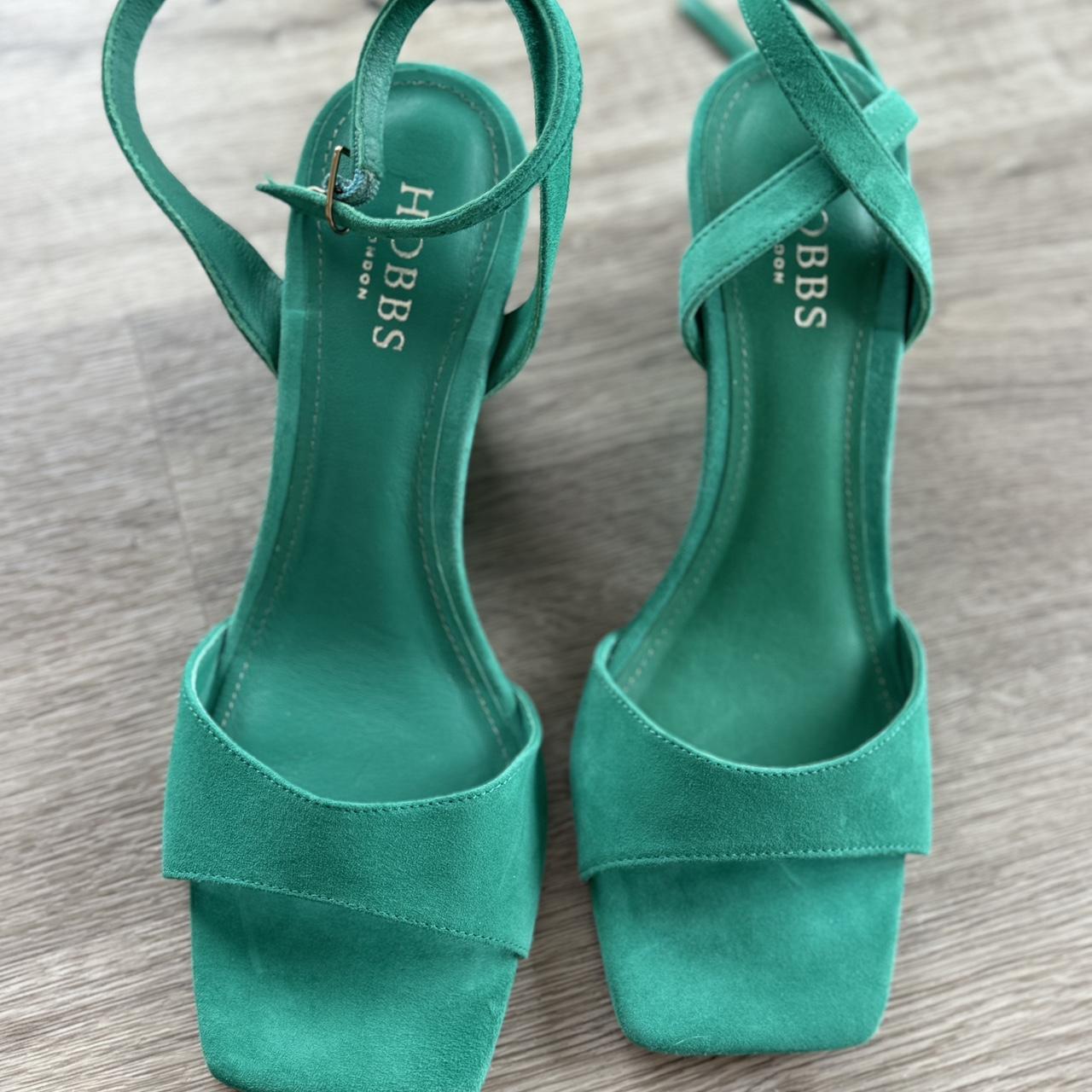 Hobbs Suede Green Sandals Cordelia Wedge