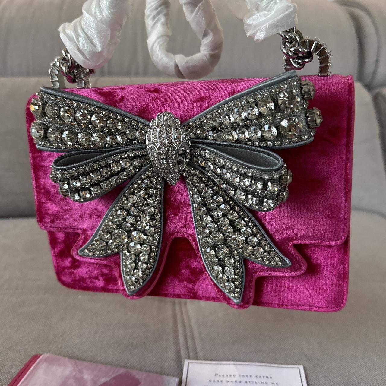 Kurt Geiger London Pink Velvet Bow RRP £299