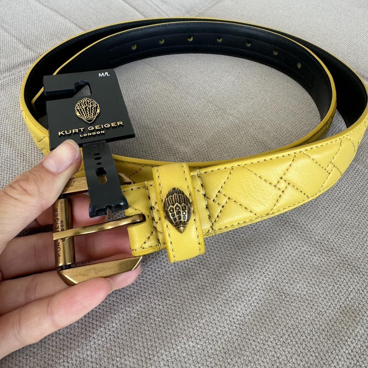 Kurt Geiger London yellow quilted leather belt