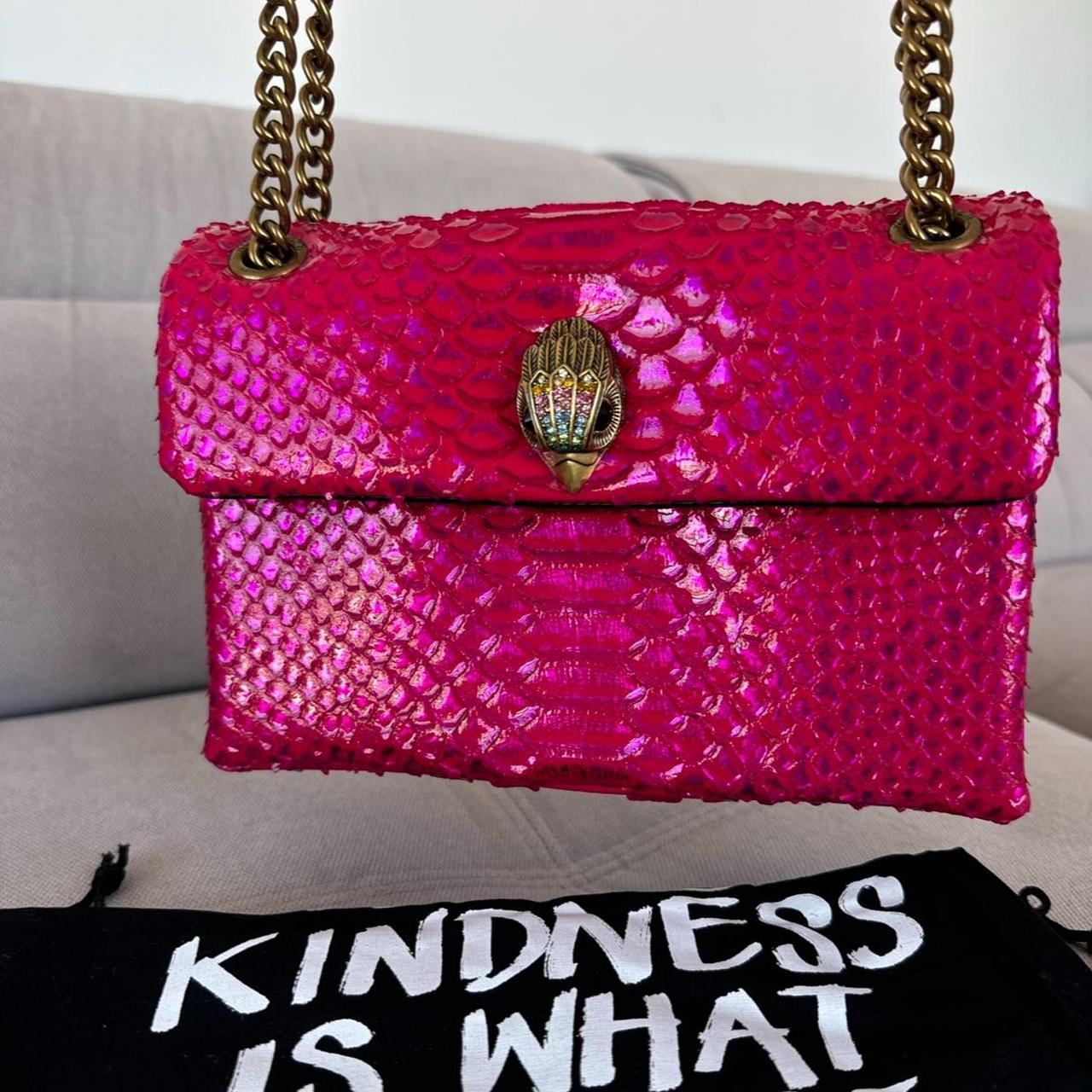 Kurt Geiger Kensington Pink Snake Leather Bag Brand New