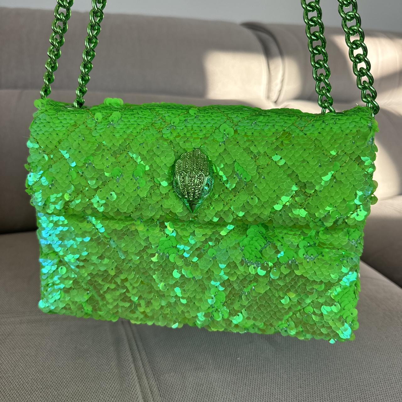 Kurt Geiger Bright Green Sequins Bag