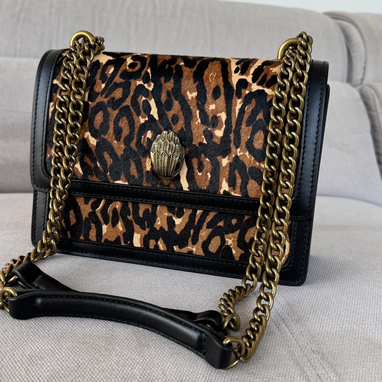 Kurt Geiger Shoreditch Leopard Black Leather Bag