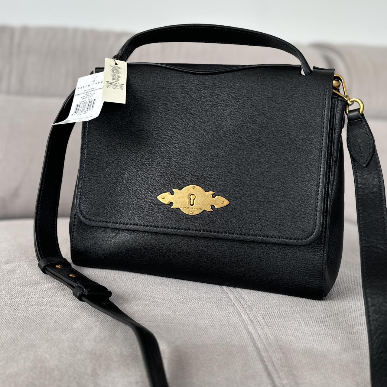 Polo Ralph Lauren Black Leather Messenger
