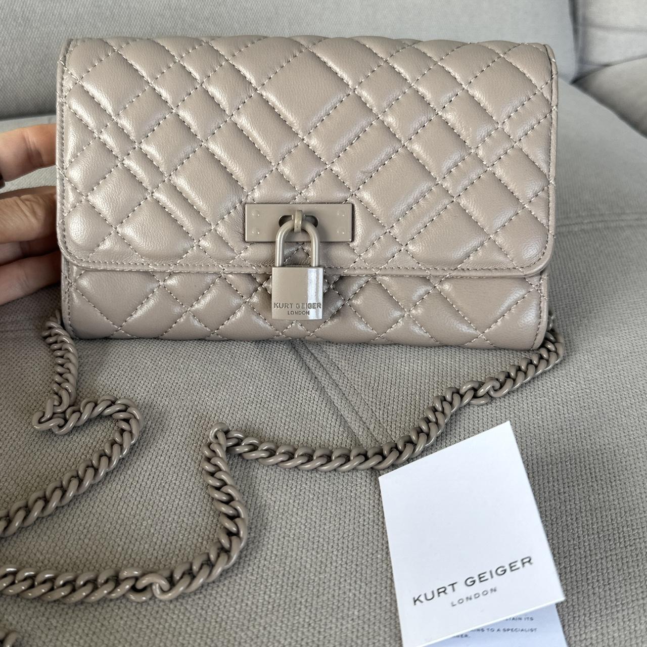 Kurt Geiger Beige Coffe Wallet On Chain Clutch Brand New