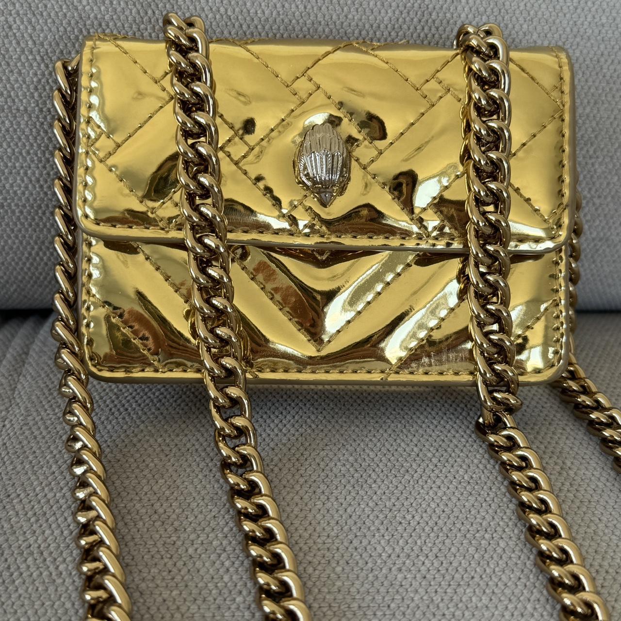 Kurt Geiger Micro Kensington Gold Leather bag