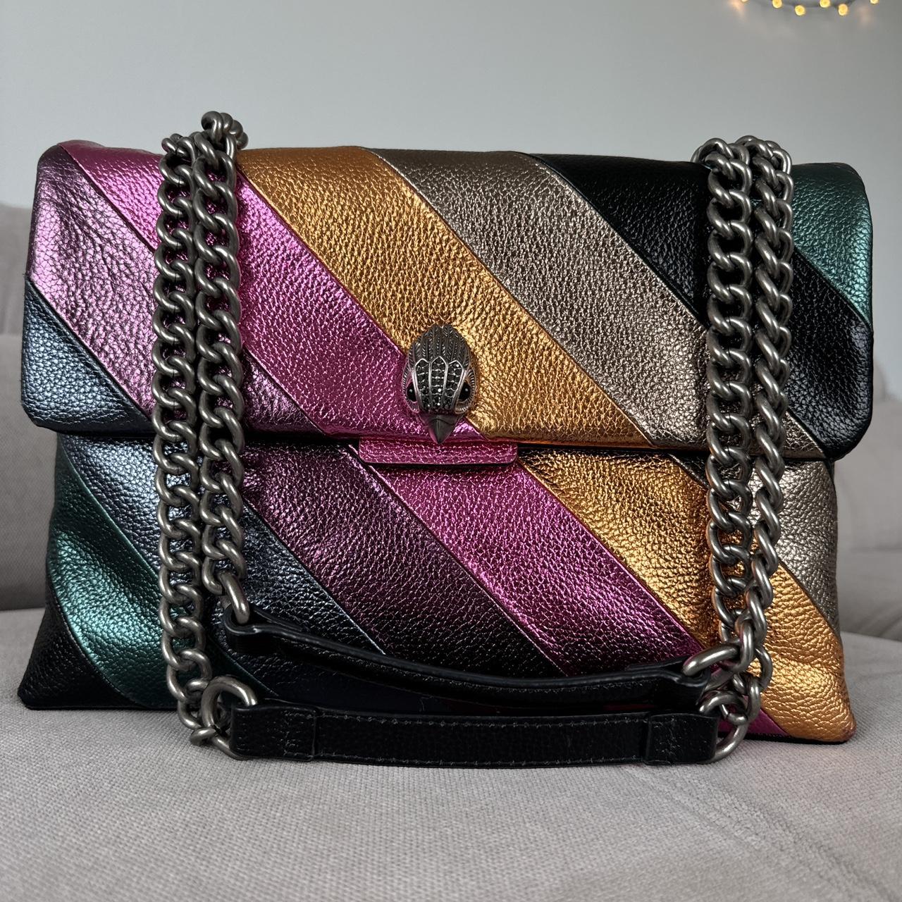Kurt Geiger London Large Metallic Leather Multi Rainbow Bag