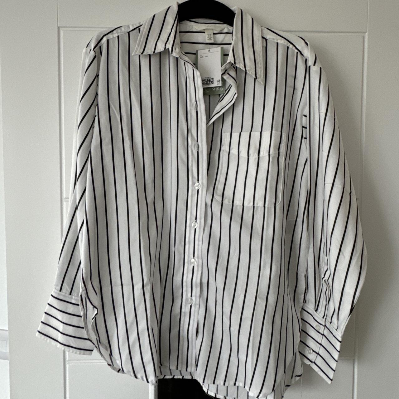 H&M striped White Black Shirt size XS
